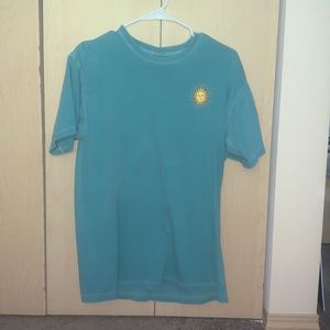 a medium comfort colors t- shirt with a sun